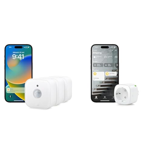 Eve Motion (Matter) 3er Set – Bewegungs- und Lichtsensor & Energy (Matter) – Smarte Steckdose, Matter & Thread