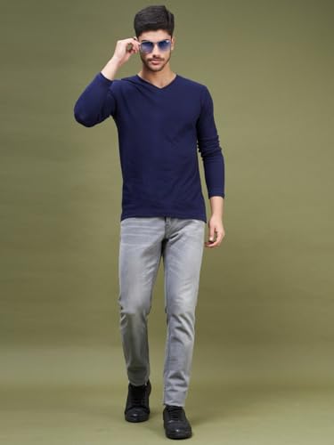 Image of INKKR Men's Solid Plain V-Neck T-Shirt