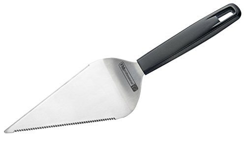 FMprofessional Schneidheber BBQ, hochwertiger Kuchenheber aus Edelstahl, Tortenheber mit gezackter Klinge (Farbe: Schwarz/Silber), Menge: 1 Stück