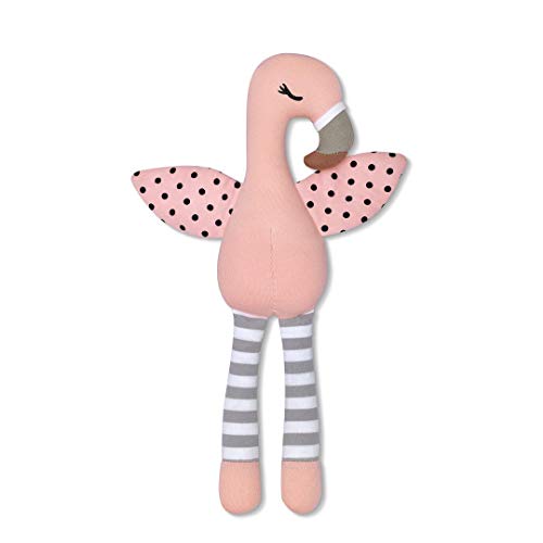 Image of Organic Farm Buddies Apple Park Franny Flamingo Plush Baby Toy for Newborns, Infants, Toddlers - Hypoallergenic, 100% Organic Cotton