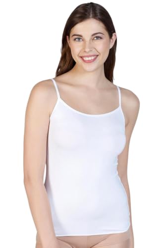 Image of Amante White Women Spaghetti Strap Modal Camisole