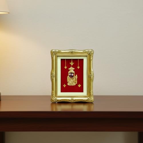 Image of EKA Divine Series Small Mahaprabhu Shri Jagannath Table Top | Gold Foil Lord Jagannath | Spiritual Desk, Home, Office Showpiece, Pooja Decor & Gifting | Size 8.5 x 2 x 11.5 cm