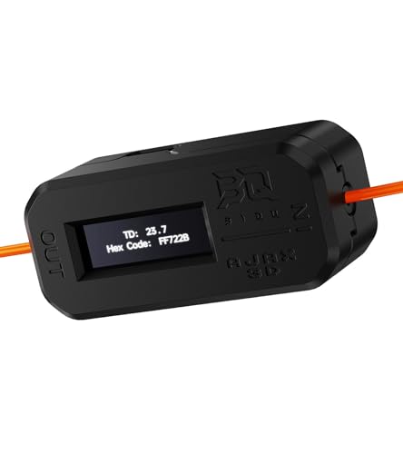 BIQU AJAX TD1S Sensor Teste Filamento Compatível com Bambu-Lab para Impressões Multi-color, Calcular Distância Transmissão em Código cor Hex, Integração HueForge, Display OLED em Tempo Real