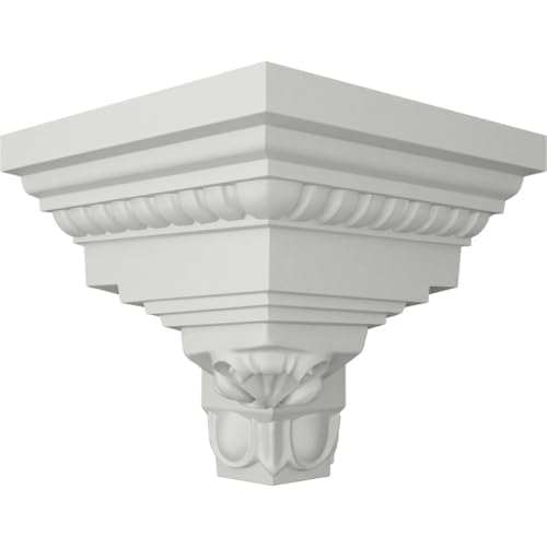Image of Ekena Millwork MOC03X03AT Outside Corner Moulding (matches moulding MLD03X03X05AT), 3 5 /8 inchP x 3 7 /8 inchH, Primed
