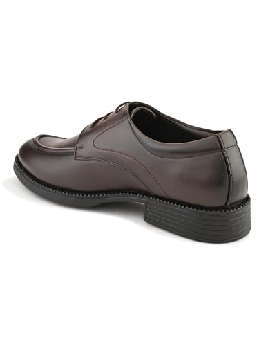 Image of STANPHORD Mens Terravia Solid Formal Officewear Lace Up Derby Shoes | Memory Foam Padded Insole | Premium Craftsmanship | Classic | Timeless | Durable