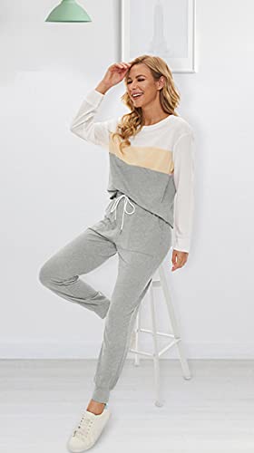 Image of Fengbay Two Piece Outfits for women Long Sleeve Crewneck Pullover Tops And Pants Sweatsuits Lounge Set with Pockets 2026