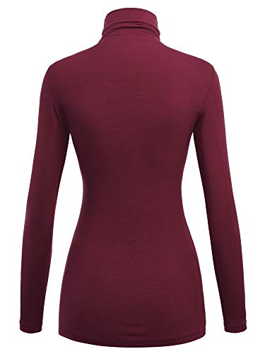 Image of Lock and Love Women's Turtleneck Top Lightweight Long Sleeve Slim Fit Pullover, Soft Rayon Stretch Layering Basic, S-3XL