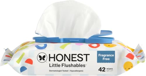 Image of The Honest Company Hypoallergenic Toddler Flushable Wipes, 42 Count (Pack of 9)