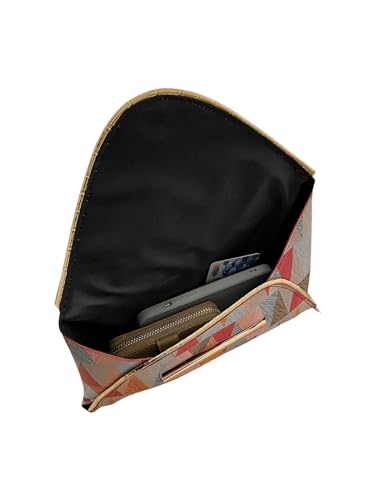 Image of QWINEE Women's Geometric Pattern Envelop Bags Clutch Bag Metal Decor Wristlet Handbags Lady Purse Multicolor One-Size