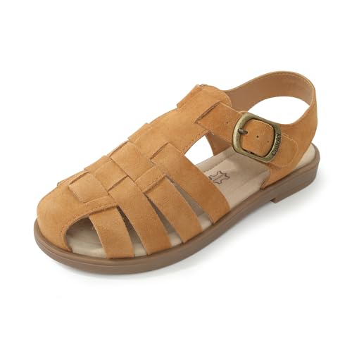 Image of Kid Girls Fisherman Buckle Sandals - Comfortable Summer Sandals with Closed Toe & Adjustable Strap for Daily Wear & Outdoor Play