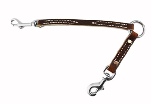 Leerburg Amish Leather Leash Adapter Brown w/ Stainless Steel Hardware