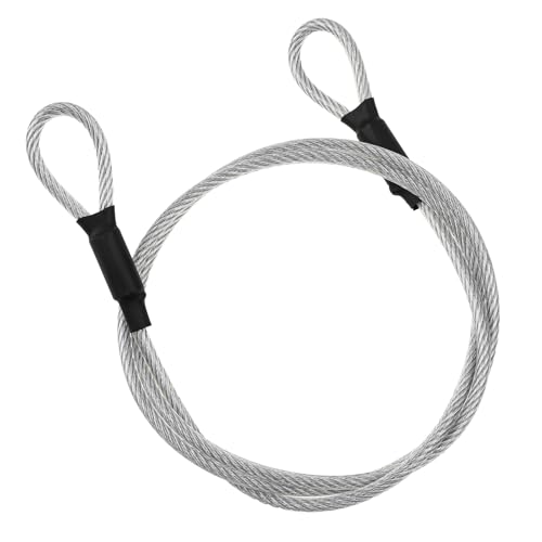 4Ft 5 mm Security Cable Lock, Steel Wire Rope with Double Loop Braided Vinyl Coated Safety Cables...