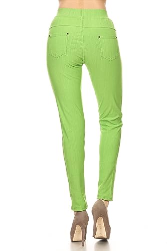 Image of Leggings Depot Women's Cotton Blend Stretch Pull-on Jeggings Casual Pants with Pockets (Available in Plus Size)