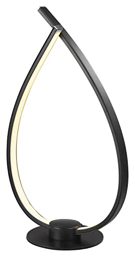 casa NOVA LED-Tischlampe - Schwarz - Weiß - Metall - Kunststoff - H 37 cm