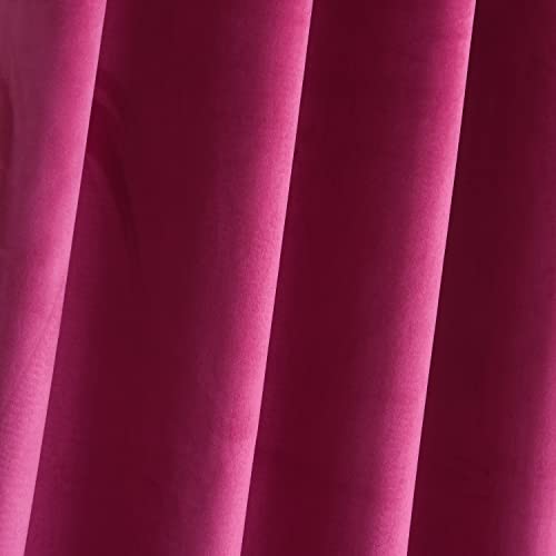 Roslynwood Velvet Curtains 84 inches Long - Home Decor Berry Curtains Drapes for Living Room, Blackout Thermal Insulated Window Treatment for Dining Room Holiday Backdrop, W52 x L84, 2 Panels