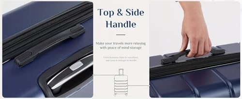 [ 1 PC ] Portable Luggage Suitcase With TSA Lock, Carry Lightweight Trolley Case, Travel Case With Double Spinner Wheels, Color: Blue, Size 20 IN3