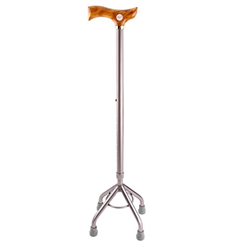 Canne antidérapante 4 pieds béquille aluminium or ultra légère