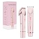 Intimrasierer 2 In 1, Elektrischer Rasierer Damen Intimbereich Bikini Trimmer für Privater Teil Gesicht Achselhöhlen Beine (Rosa)