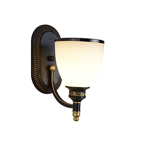 Applique murale de style américain en métal noir et verre finition premium pour salon chic
