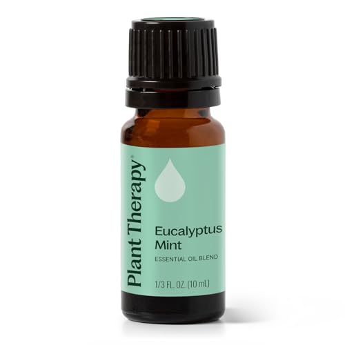 Plant Therapy Eucalyptus Mint Essential Oil Blend 10 mL (1/3 oz) Invigorating, Breathe Easier Aromatherapy Blend for Diffusers, Home, Shower Aromatherapy, 100% Pure, Undiluted, Therapeutic Grade