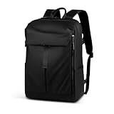 HUIDA TECH Business-Laptop-Rucksack, Radfahren, Reiserucksack, wasserabweisend, Kabinentasche, unter dem Sitz, leicht, lässig, Tagesrucksack, schwarz, Schulrucksäcke, Büro-Arbeitstasche, Schwarz