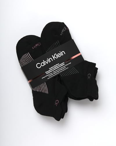 Image of Calvin Klein Womens No Show Socks - 6 Pack Lightweight Cotton Blend Cushioned Low Cut Tab Ankle Socks for Sneakers & Loafers