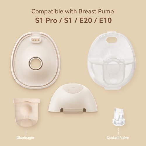 Image of Replacement Parts for Eufy Breast Pump, Compatible with Eufy S1 Pro, S1, E20, E10, Includes 8PCS Duckbill Valves & 4PCS Diaphragms