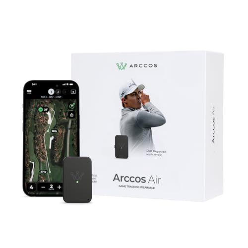 Arccos Air – Automatic Golf Game Tracking System with AI GPS Rangefinder & Strokes Gained Analytics (No Club Sensors Required, Free First Year Membership)
