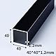 Kwweeoo Quadratisches Rohr aus schwarzem Aluminium 2 Stück 40 mm x 40 mm x 300 mm lang Wandstärke 1,2 mm, 2 Pack Aluminium Quadratrohr Farbe Schwarz