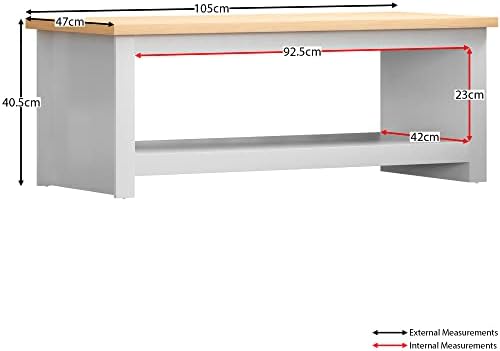 Amazon Brand - Movian Coffee Table with Storage Shelf, 105 x 47 x 40.5 cm, White