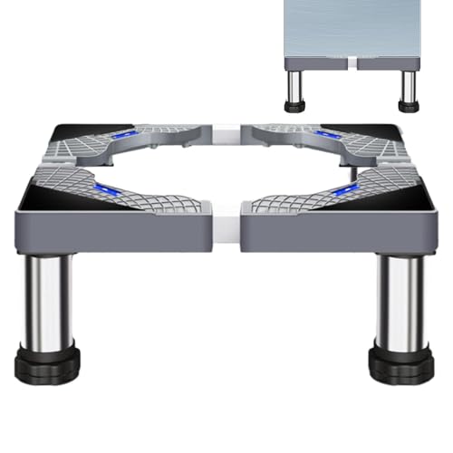 Pedestal Para Lavadora – Estructura de plataforma de elevación de metal con cuatro patas en altura ajustable unidad base absorción de choques de Estabilidad Posicionamiento Del Dispositivo