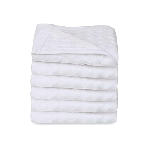 Super Soft Dish Cloths| Party Spills Cleaning Cloth| Superior Absorbent and Lint Free|Cotton Waffle Dish Cloths for Kitchen Washing Dishes| Fast Drying Dish Rags (White, Big Waffle - 6 Pack) Cover