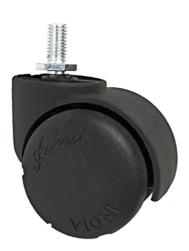 Image of Revolving Chair Base Set of-5 Piece in Heavy Duty Twin Caster Black Nylon Wheel