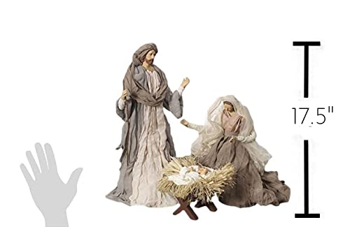 RAZ Imports Holy Family Nativity Set of 3 Champagne Frost 3140230