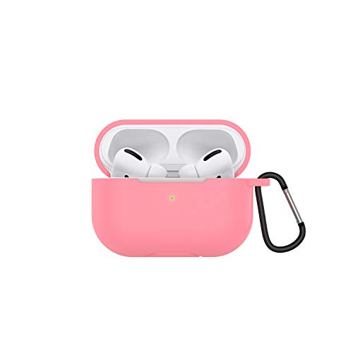 Happon - Funda para Auriculares AirPods Pro, Funda de Silicona diseño Elegante, inalámbrica, Bluetooth, Protector de Auriculares antiarañazos, con Gancho, Accesorios para Auriculares, Color Blanco