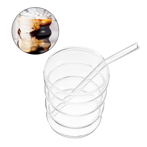 Set de 4 vasos de vidrio con sorbetes Cabilock miniatura 7