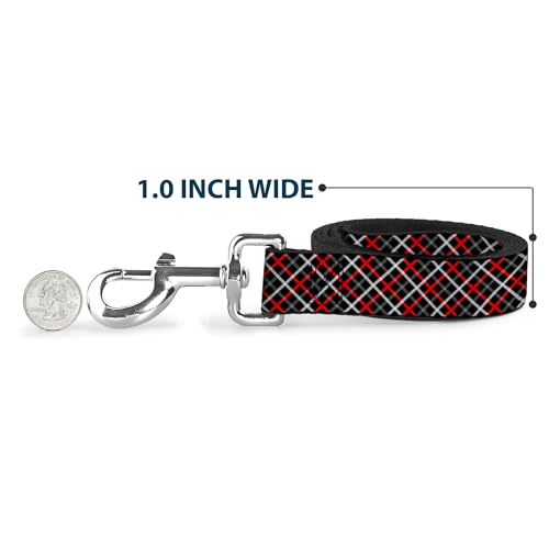 Laisse pour chien Buckle Down graphique noir gris rouge étroite - 6