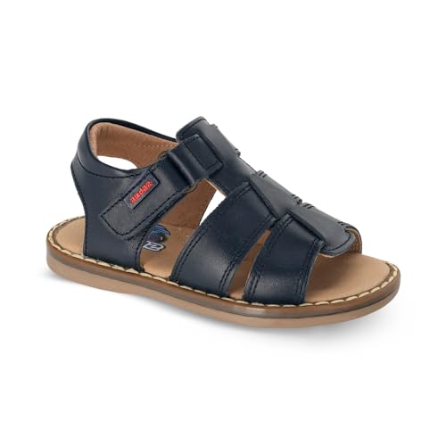 Catálogo de Calzado Coloso al mejor precio. 44 Audaz | Huarache de Piel Primeros Pasos para Niño con Ajuste de Contactel - Color Azul (17.0 cm)
