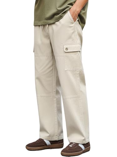 Image of Urbano Fashion Men's Loose Baggy Fit Cargo Jogger Chino Pant with 6 Pockets Stretchable
