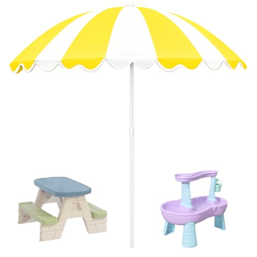 Belamilo Water Table Umbrella UV Protection Beach & Picnic Table Umbrella Heavy Duty Portable Outdoor Shade for Sand Play Camping Garden & Backyard. Yellow
