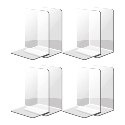 8 sujetalibros decorativos en forma de L para libros, soportes para libros, estantes para biblioteca, oficina