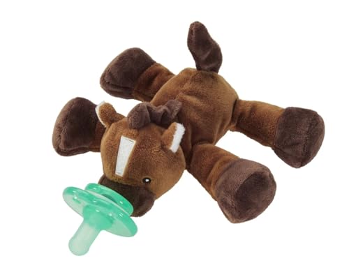 Image of Nookums Paci-Plushies Buddies - Harmony The Horse Pacifier Holder - Adapts to Name Brand Pacifiers, Suitable for All Ages, Plush Toy Includes Detachable Pacifier