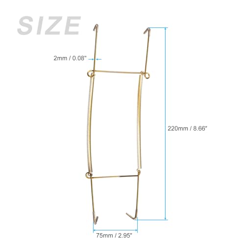 Image of METALLIXITY Plate Hanger (12Inch) 5Pcs, Stainless Steel U Type Invisible Wall Hook with Tip Protectors - for Decorative Plates, China, Plates, Zinc Plated
