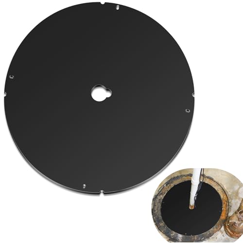 Image of 20.5 Inch Sump Pump Cover Plastic Submersible Sump Basic Cover Black Septic Tank Lid for Water Pump Basin Bucket Outdoor Well(Hole)