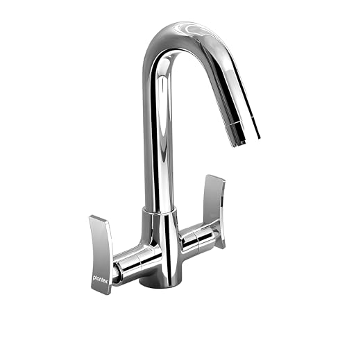 Image of Plantex Solid Brass Mixer Tap for Bathroom /Wash Basin Tap Hot and Cold /Bathroom Accessories /Water Tap /Sink Tap for Wash Basin (Star, Chrome)