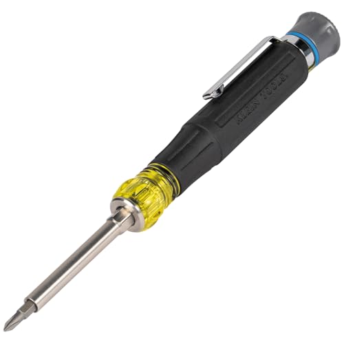 Klein Tools 32611P Mini Precision Screwdriver 13-in-1 Magnetic Multi-Bit Pocket Driver with Nut Drivers Phillips Slotted and Hex Tips