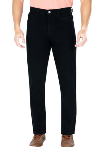 Image of Men's Straight Fit Stylish Non Stretch Mid Rise Pure Cotton Crafted with Premium Fabric Relaxed Jeans Available in Variety of Colour