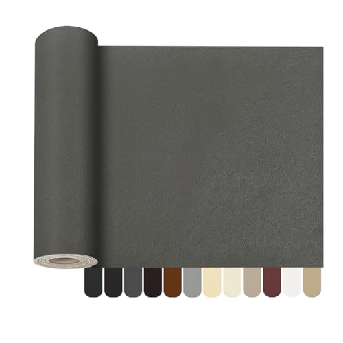OcePor Self Adhesive Leather Repair Patch, 16 x 60 inch Leather Repair Tape, Patches for Furniture, Vinyl Leather Repair Kit for Couches, Boat Seats, Furniture, Cars(Dark Gray)