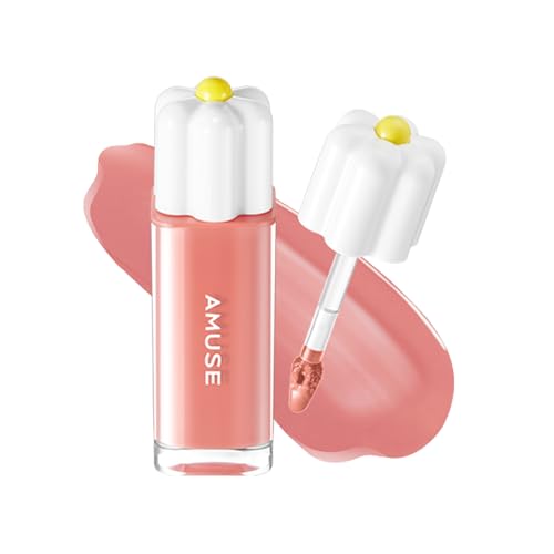 Image of Amuse SEOUL Daisy Flower Dew Tint (04 POMELO NUDE) - Glossy Moisturizing Lip Stain, Watery Glow Lip Tint, Long Lasting Color, Dewy Finish, Vegan, Korean Beauty Makeup