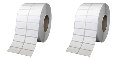 Image of BlackDreams Direct Thermal Label roll 38x25mm 2ups Without Gap 4000 /roll for All Barcode Printer(no Ribbon Required) (Pack of 2)